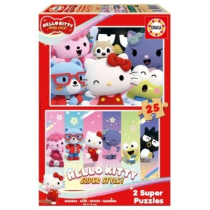 Puzzles de Fusta 2x25 Hello Kitty Superstyle 2