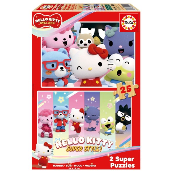 Puzzles de Madera  2x25 Hello Kitty Superstyle