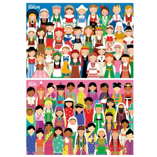 2x100 meninas da Europa e meninas da Ásia