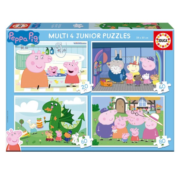 Multi 4 Junior Puzzles Peppa Pig 20+40+60+80