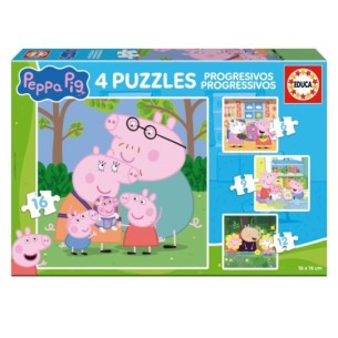 Puzzles Progresivos Peppa Pig 6+9+12+16
