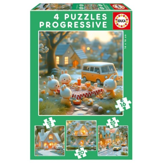 Puzzles Ciudad de Conejitos 12+16+20+25