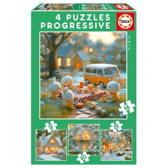 Puzzles Ciudad de Conejitos 12+16+20+25