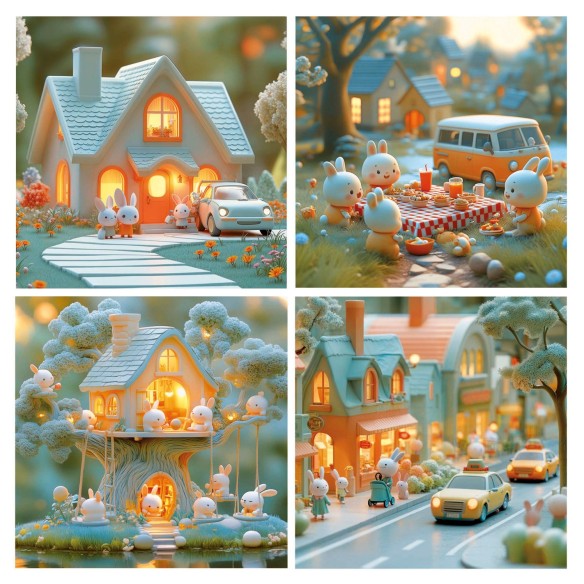 Puzzle Progressif La Ville des Lapins 12+16+20+25