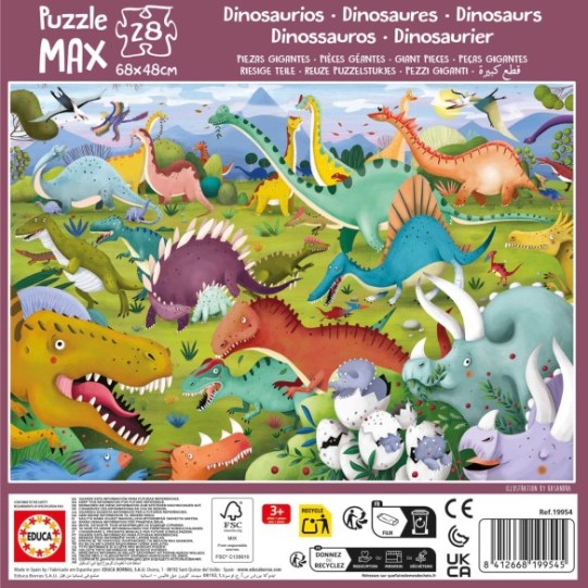  28 Dinossauros Puzzle Max
