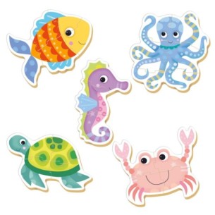 Baby Puzzles Aquatic Animals Octopus, Turtle, Sea Horse, Crab, Fish 2