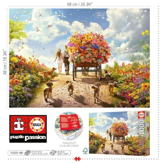  1000 carrinho de flores