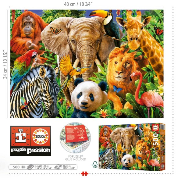  500 colagem de animais selvagens