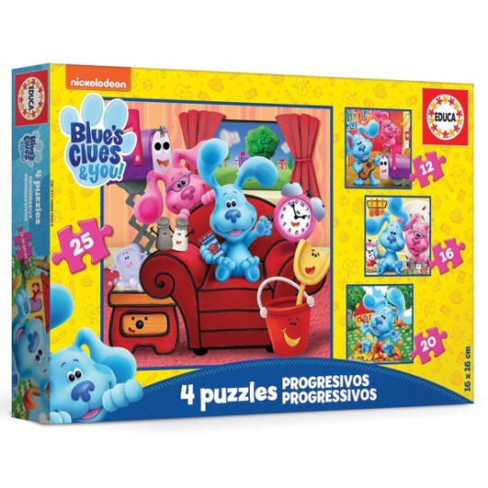  Puzzles progressivos As trilhas azuis de 12 + 16 + 20 + 25 +