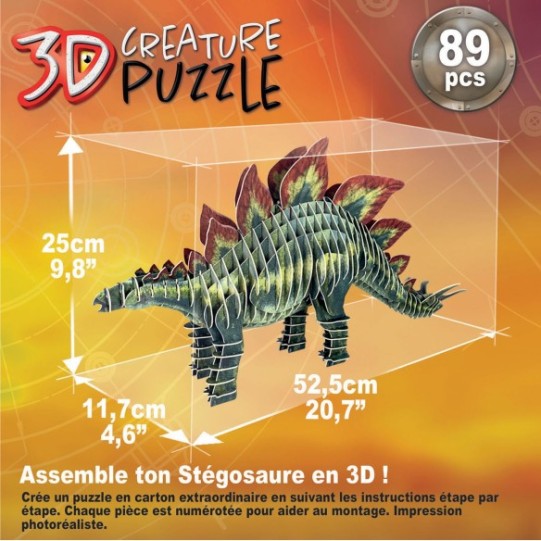  Puzzle de criatura 3D Stegosaurus