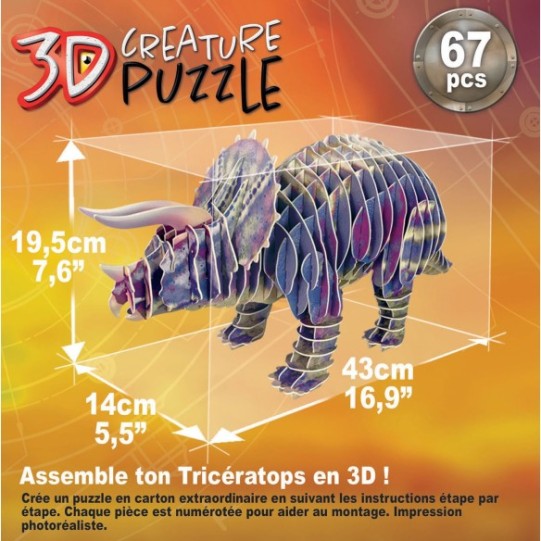  Triceratops 3D Creature Puzzle