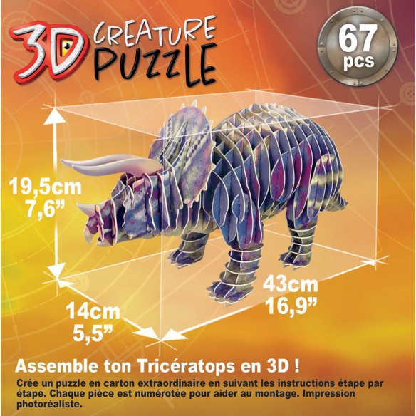  Triceratops 3D Creature Puzzle