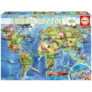 150 Mappemonde Dinosaures