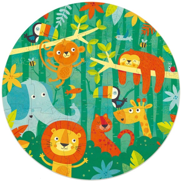 28 La Jungle Round Puzzle