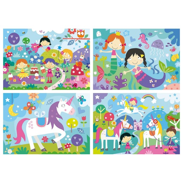 4 in a Box Puzzles. Monde de la Fantaisie 20+40+60+80