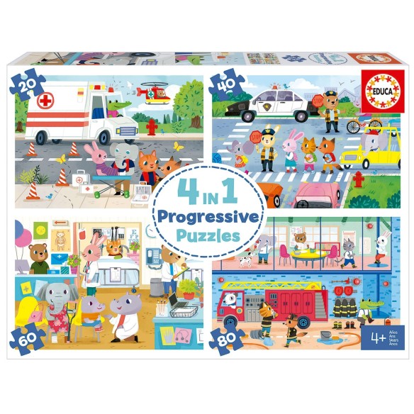 4 in a Box Puzzles. Les Héros en Action 20+40+60+80