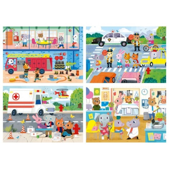 4 in a Box Puzzles. Les Héros en Action 20+40+60+80