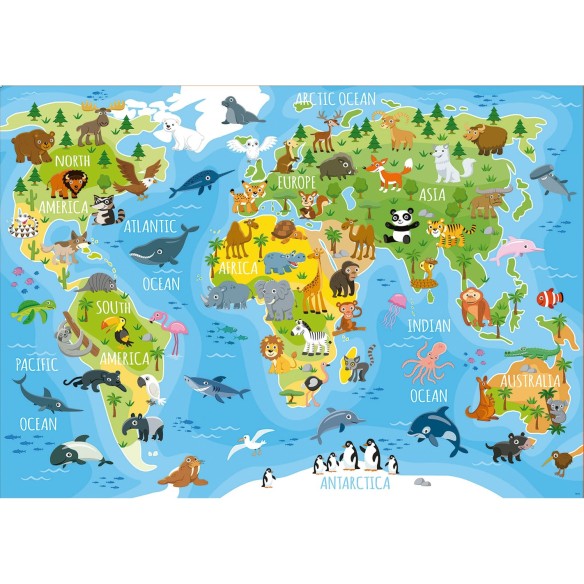 150 Mappemonde animaux