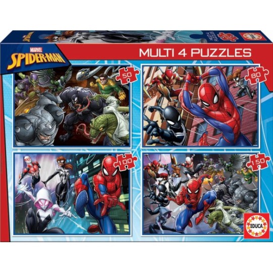 Multi 4 Puzzles 50-80-100-150 Ultimate Spider-Man