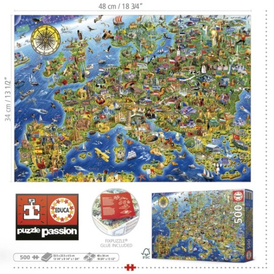  500 Mapa da Europa