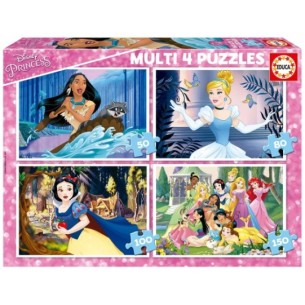 Multi 4 Puzles Princeses Disney 50+80+100+150