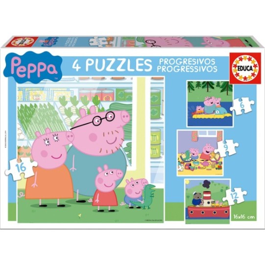 Puzles Progressius Peppa Pig 6+9+12+16