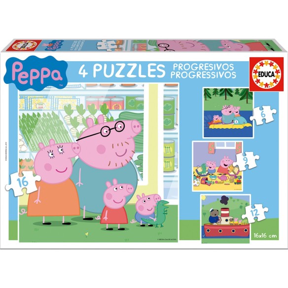 Puzles Progressius Peppa Pig 6+9+12+16