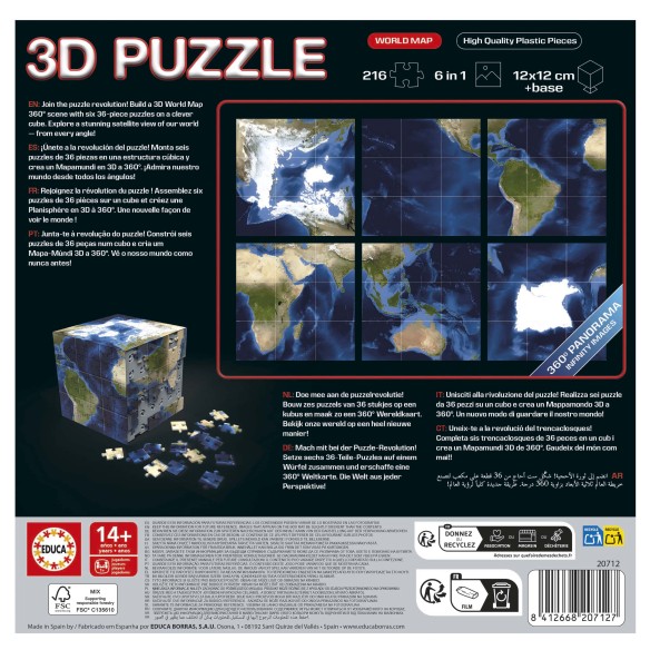 3D Puzzle mapa del món